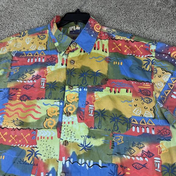 VTG The Territory Ahead Shirt Mens 2XL Abstract Hawaiian Polynesian Tribal 90s - Picture 3 of 14